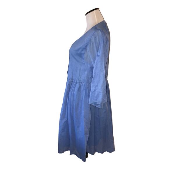 ATM Anthony Thomas Melillo Blue Crinkle Cotton Dress - Picture 7 of 11